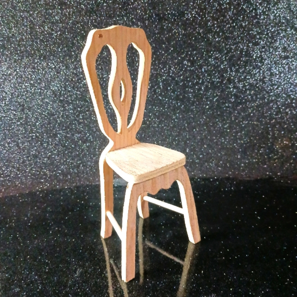Small Unfinished Wood Doll Chair.